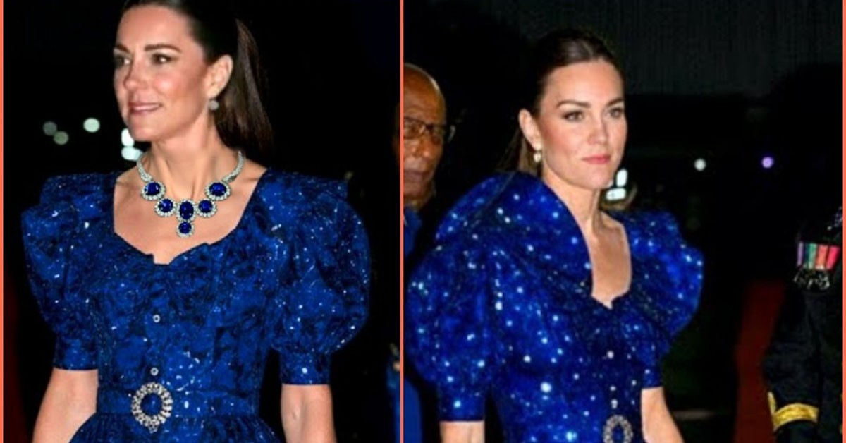 WOWW! Princess Catherine Radiant in Alessandra Rich Floral Dress and Patrick Mavros Ocean Tides Earrings for Final Look of Royal Tour Caribbean 😱👇👇